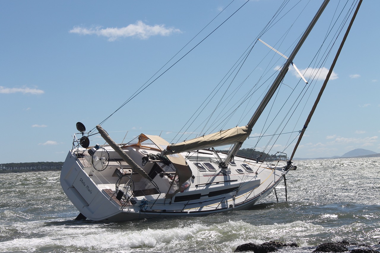 Waterstanden schade zeilboot