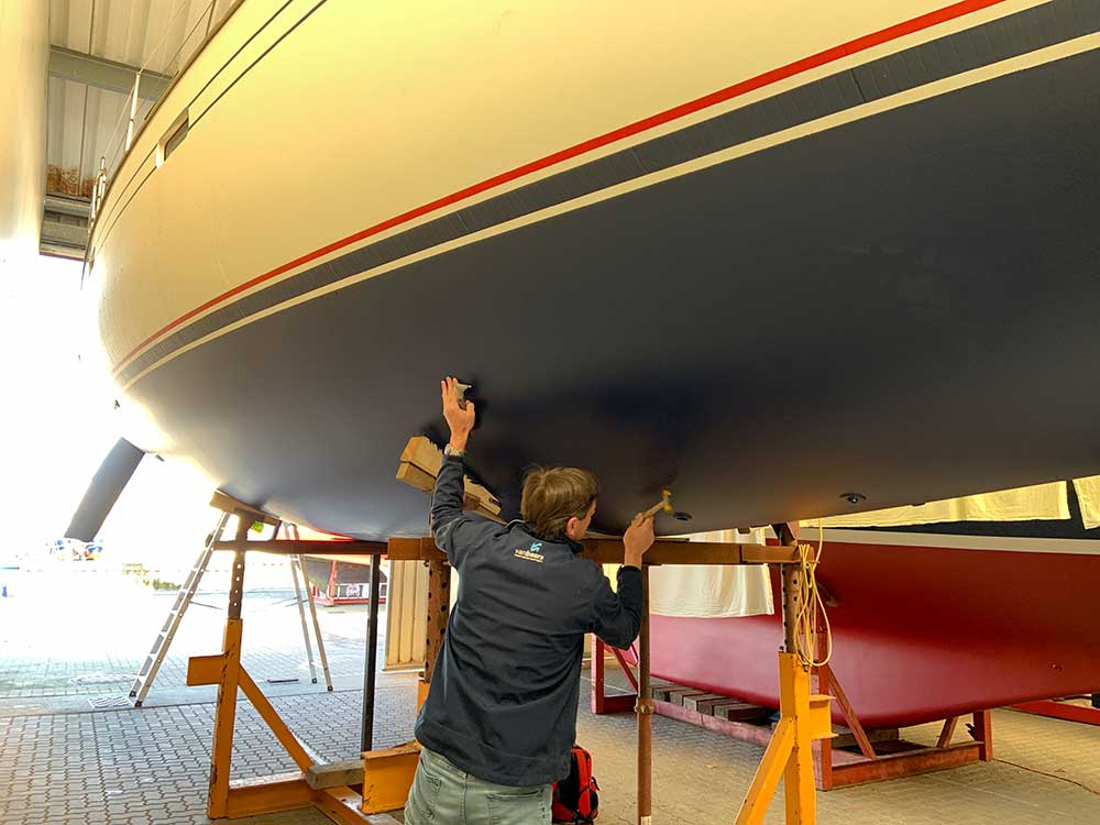 zeilboot vlakdiktemeting
